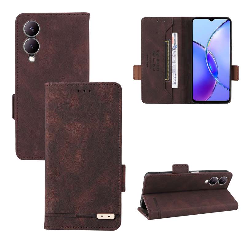 For vivo Y17s Magnetic Clasp Leather Phone Case(Purple)
