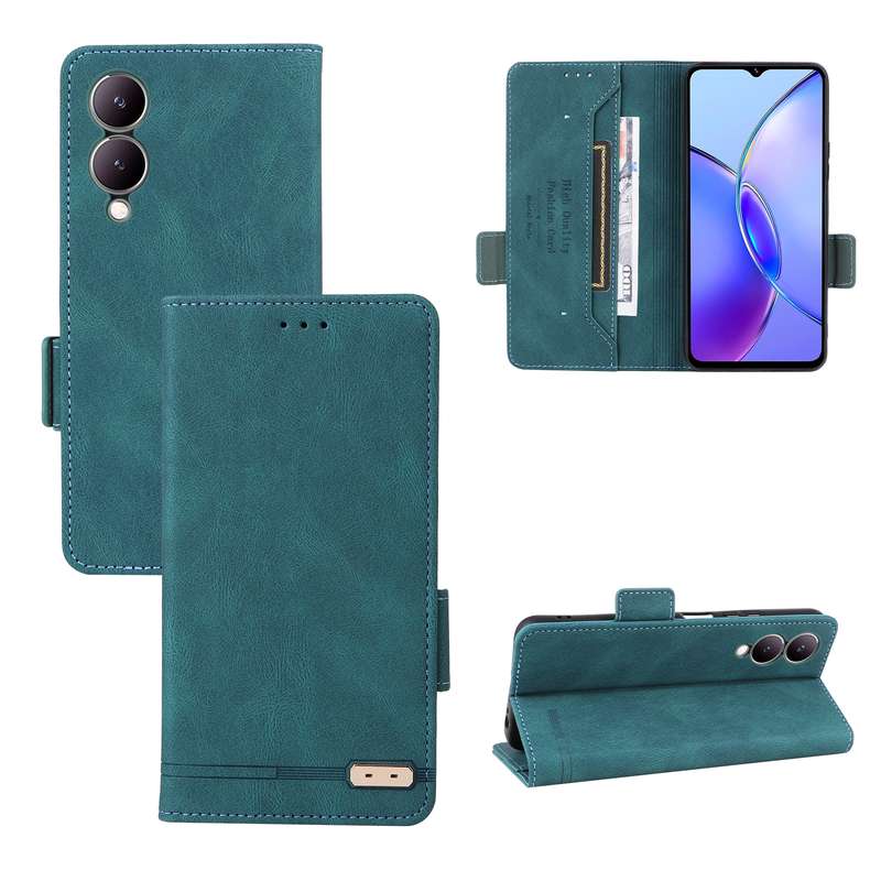 For vivo Y17s Magnetic Clasp Leather Phone Case(Purple)