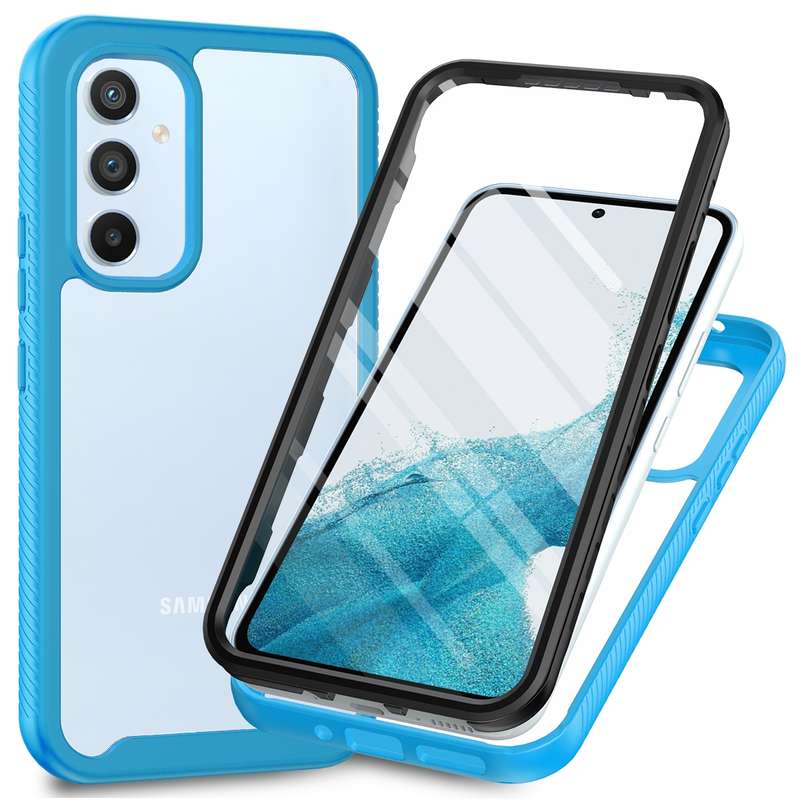 For Samsung Galaxy A54 5G Two-layer Integrated Transparent TPU + PC + PET Protective Phone Case(Blac