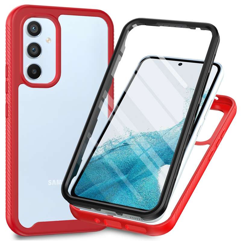 For Samsung Galaxy A54 5G Two-layer Integrated Transparent TPU + PC + PET Protective Phone Case(Blac