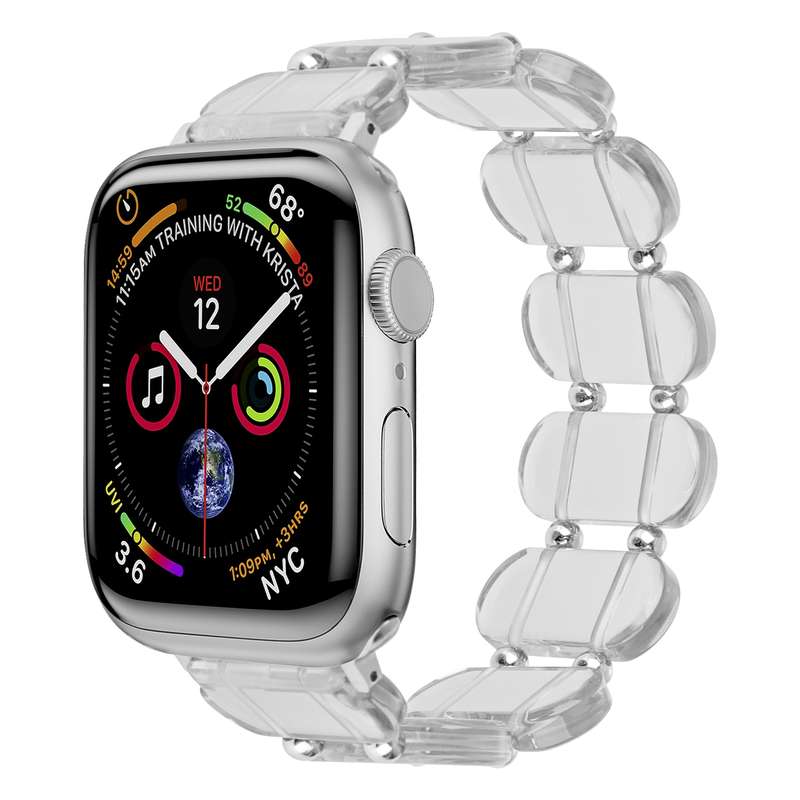 For Apple Watch Series 4 44mm Stretch Resin Watch Band(Transparent)