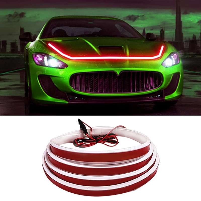 Car Startup Scan Through Hood LED Daytime Running Atmosphere Light, Length:1.8m(Red Light)