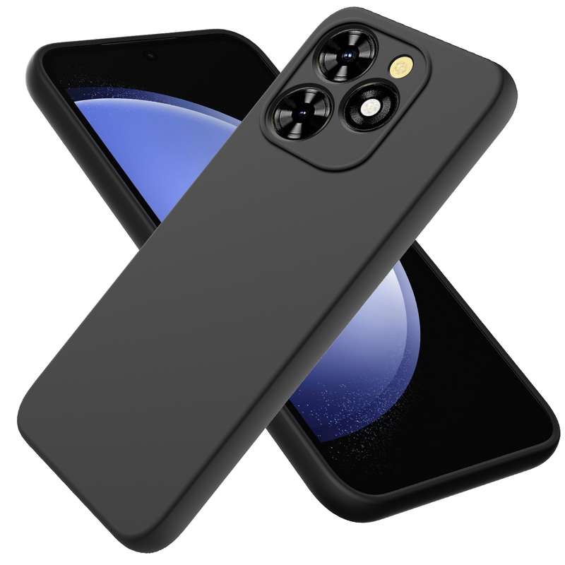 For Tecno Spark 20 Pro Solid Color Liquid Silicone Dropproof Full Coverage Protective Case(Black)