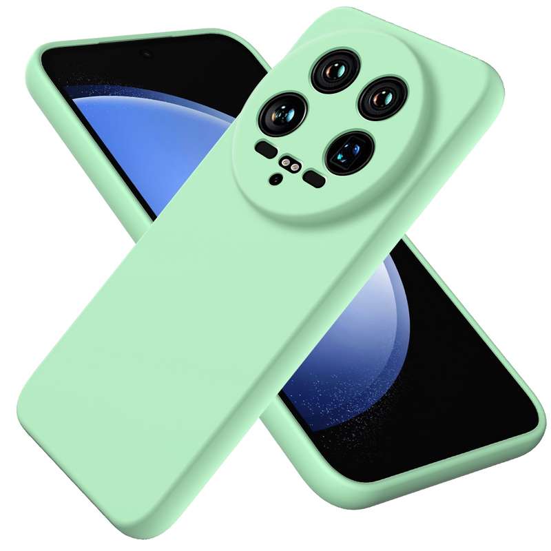 For Xiaomi 14 Ultra Solid Color Liquid Silicone Dropproof Full Coverage Phone Case(Green)