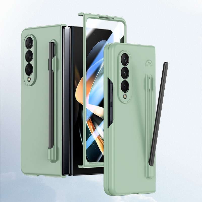 For Samsung Galaxy Z Fold4 5G Integrated Skin Feel PC Phone Case with Pen / Pen Box(Black)