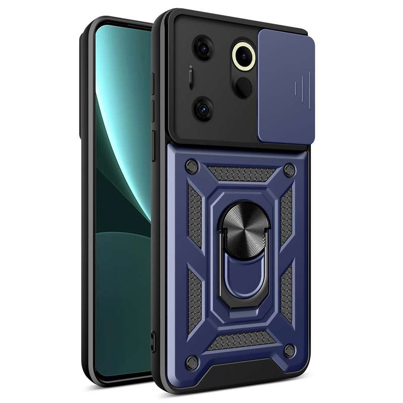 For Tecno Camon 20 Premier Sliding Camera Cover Design TPU+PC Phone Case(Silver)
