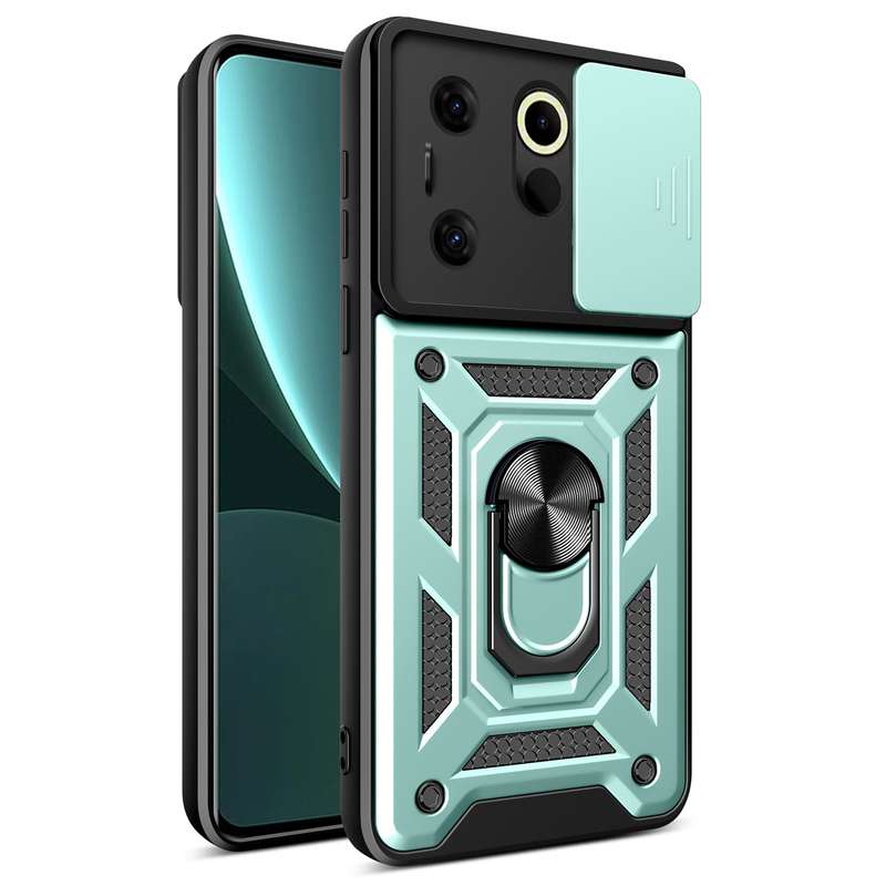 For Tecno Camon 20 Premier Sliding Camera Cover Design TPU+PC Phone Case(Silver)