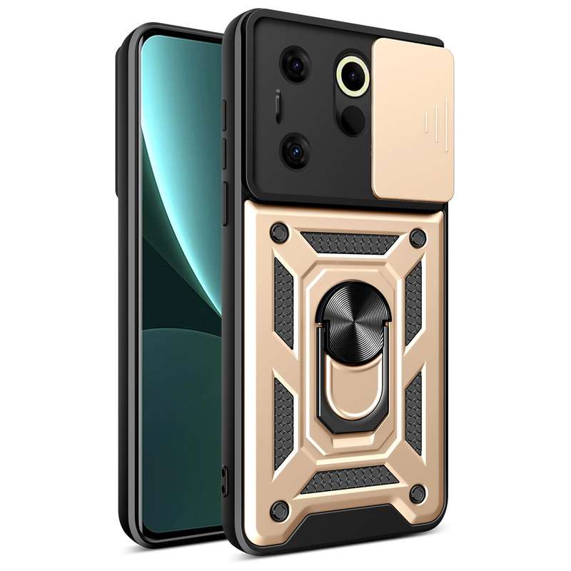 For Tecno Camon 20 Premier Sliding Camera Cover Design TPU+PC Phone Case(Silver)