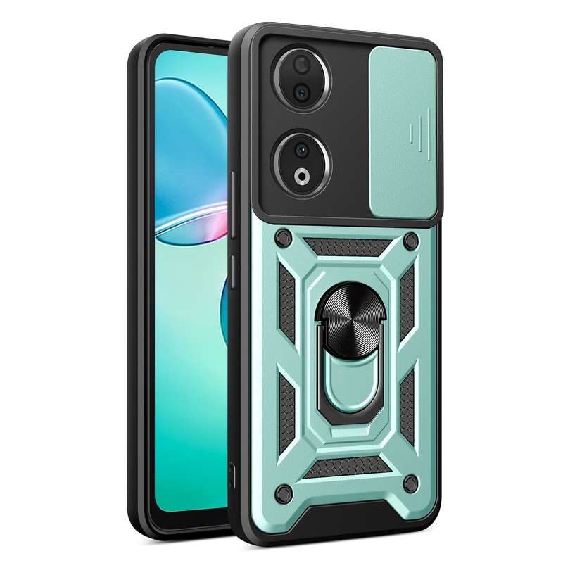 For Honor 90 5G Sliding Camera Cover Design TPU+PC Phone Case(Blue)