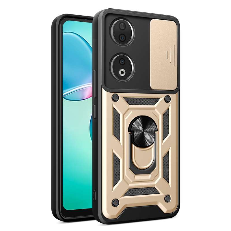 For Honor 90 5G Sliding Camera Cover Design TPU+PC Phone Case(Blue)