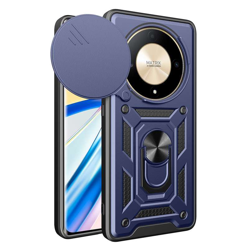 For Honor X9b Sliding Camera Cover Design TPU+PC Phone Case(Silver)