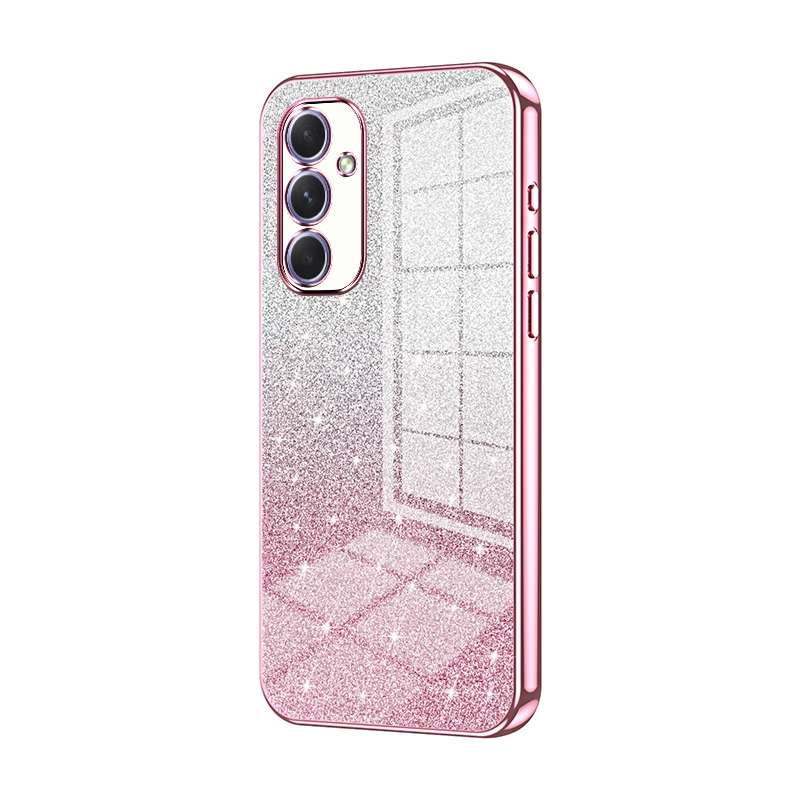 For Samsung Galaxy A54 5G Gradient Glitter Powder Electroplated Phone Case(Blue)