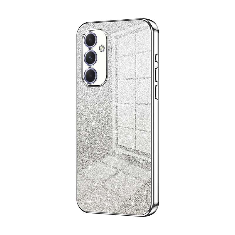 For Samsung Galaxy A54 5G Gradient Glitter Powder Electroplated Phone Case(Blue)