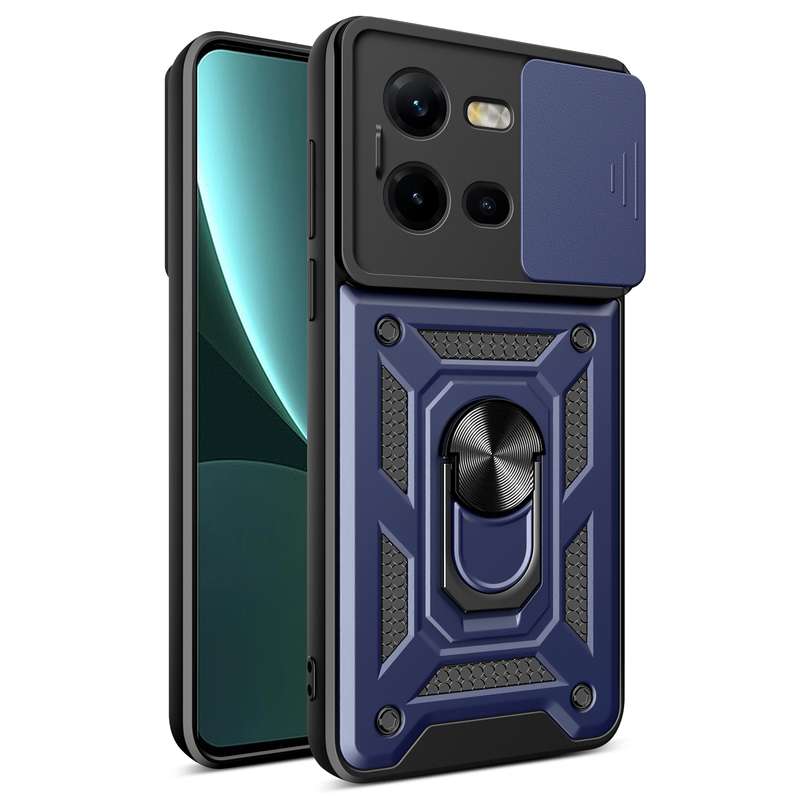 For vivo V25 5G/V25e 4G/X80 Lite 5G Sliding Camera Cover Design TPU+PC Phone Case(Gold)