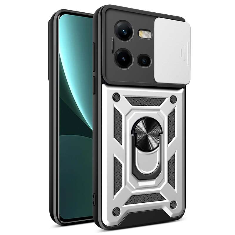 For vivo V25 5G/V25e 4G/X80 Lite 5G Sliding Camera Cover Design TPU+PC Phone Case(Gold)