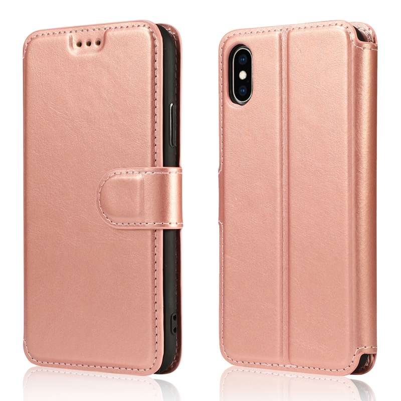 For iPhone X / XS Calf Texture Magnetic Buckle Horizontal Flip Leather Case with Holder & Card Slots