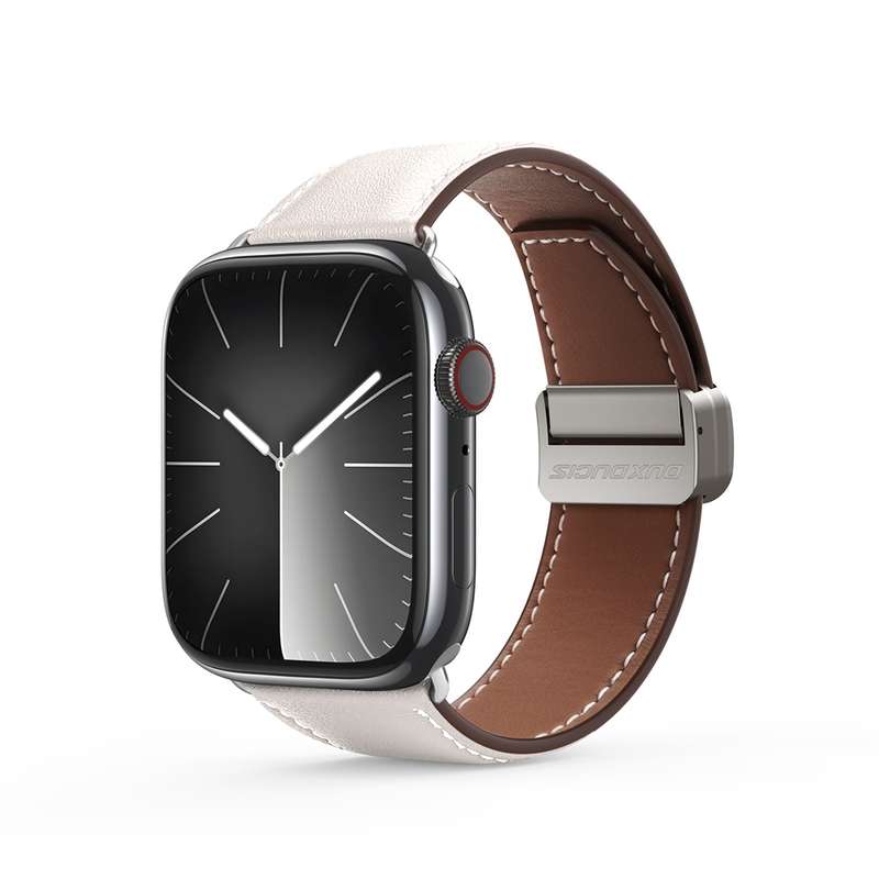 For Apple Watch Series 4 40mm DUX DUCIS YA Series Magnetic Buckle Genuine Leather Watch Band(Wh