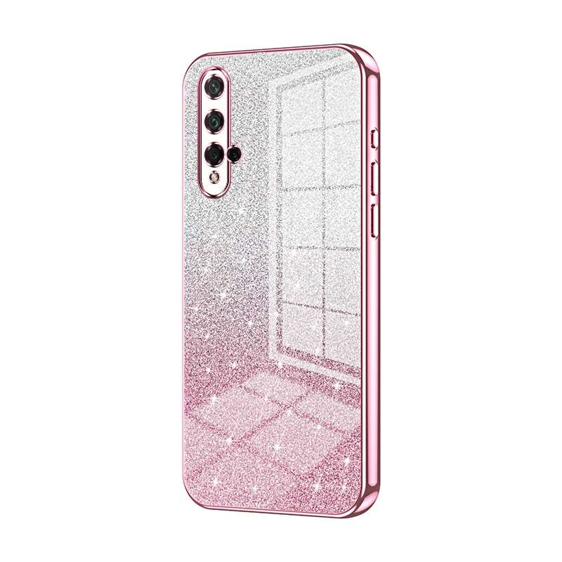 For Honor 20 / 20S / nova 5T Gradient Glitter Powder Electroplated Phone Case(Black)