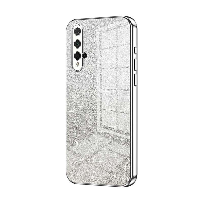 For Honor 20 / 20S / nova 5T Gradient Glitter Powder Electroplated Phone Case(Black)