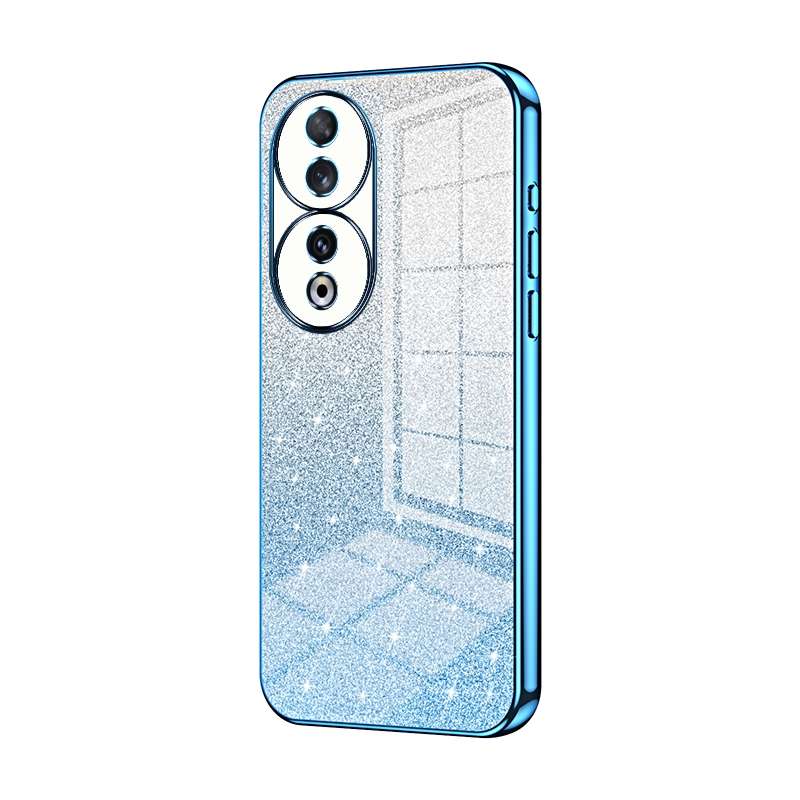 For Honor 90 Gradient Glitter Powder Electroplated Phone Case(Pink)