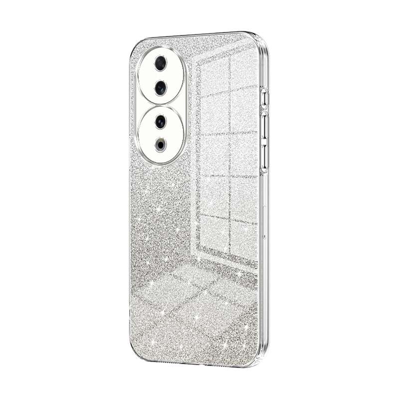For Honor 90 Gradient Glitter Powder Electroplated Phone Case(Pink)