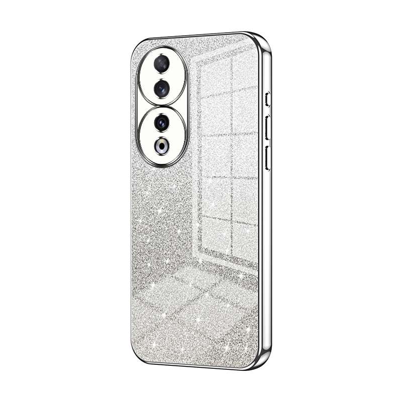 For Honor 90 Gradient Glitter Powder Electroplated Phone Case(Pink)