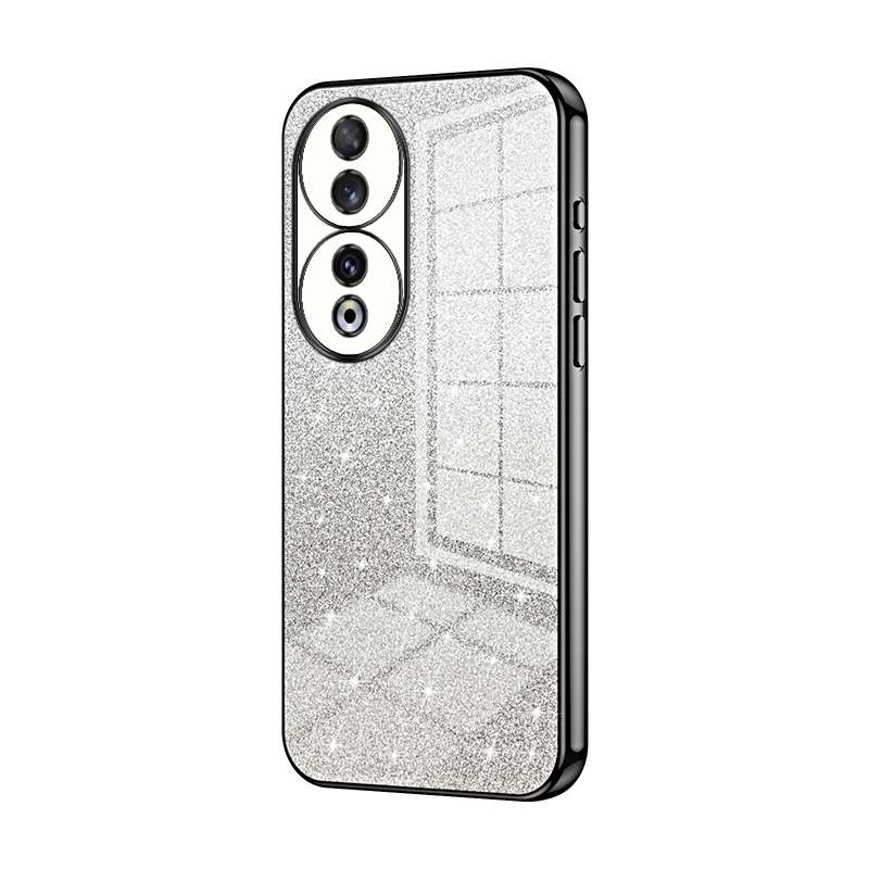 For Honor 90 Gradient Glitter Powder Electroplated Phone Case(Pink)