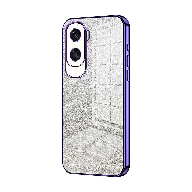 For Honor X50i / 90 Lite Gradient Glitter Powder Electroplated Phone Case(Transparent)