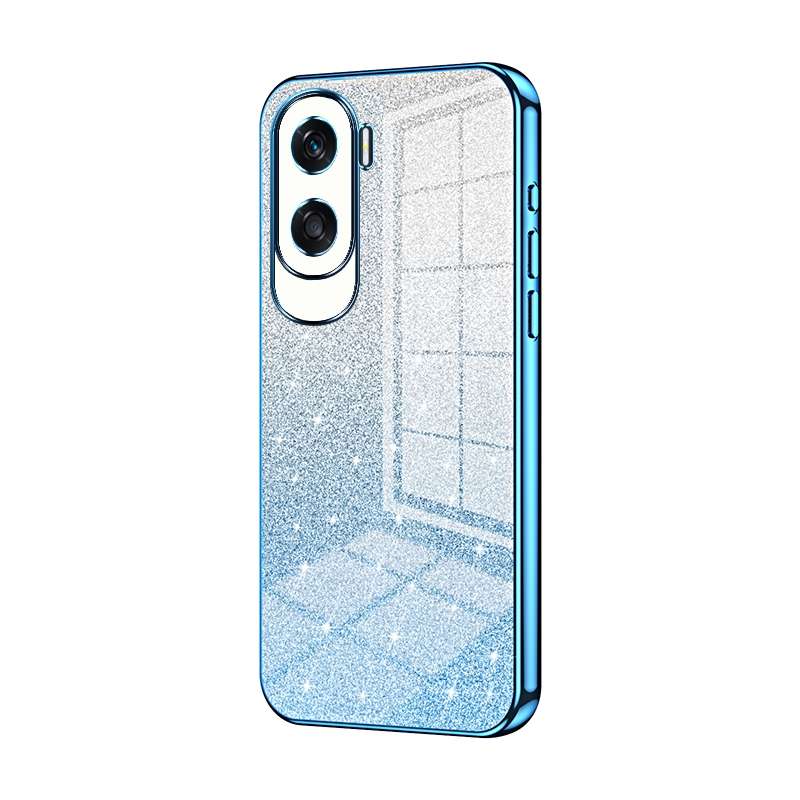 For Honor X50i / 90 Lite Gradient Glitter Powder Electroplated Phone Case(Transparent)