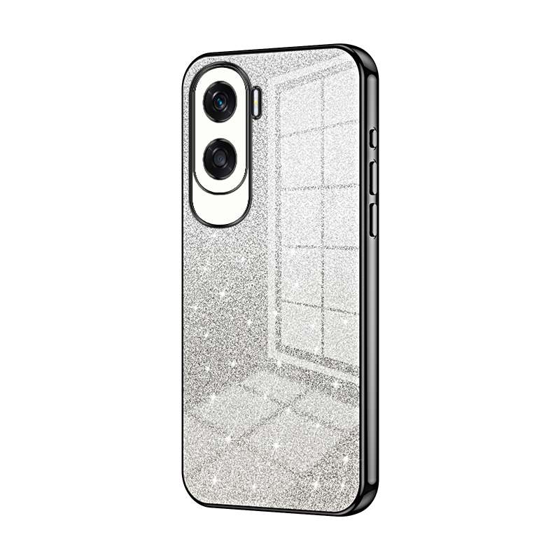 For Honor X50i / 90 Lite Gradient Glitter Powder Electroplated Phone Case(Transparent)