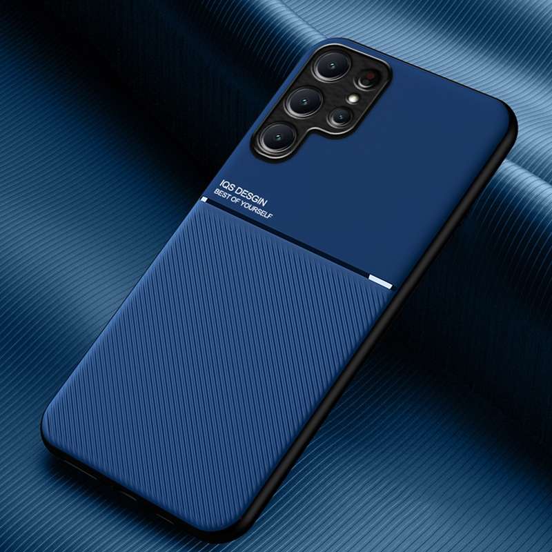 For Samsung Galaxy S24 Ultra 5G Classic Tilt Strip Grain Magnetic Shockproof PC + TPU Phone Case(Bla