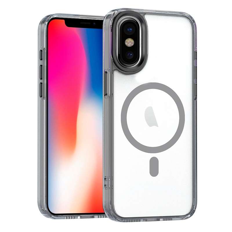 For iPhone XS / X MagSafe Magnetic Clear Phone Case(Sierra Blue)
