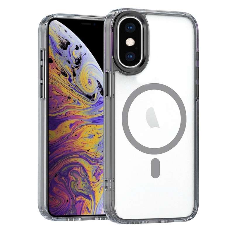 For iPhone XS Max MagSafe Magnetic Clear Phone Case(Purple)