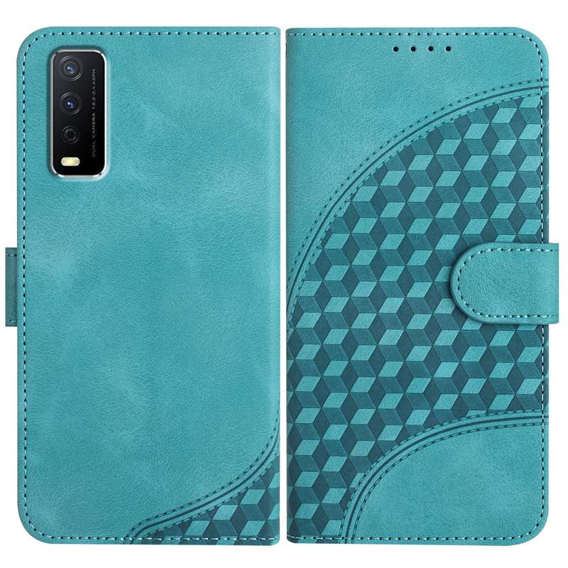 For vivo Y20/Y20i/Y11s/Y12s/iQOO U1x YX0060 Elephant Head Embossed Phone Leather Case with Lany