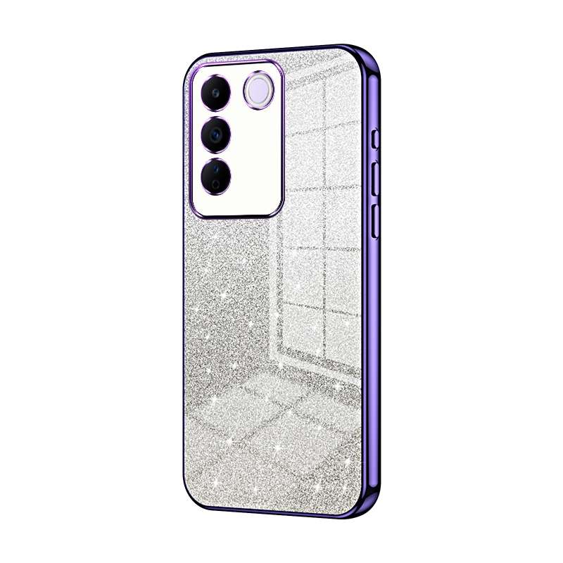For vivo S16e / V27e Gradient Glitter Powder Electroplated Phone Case(Black)