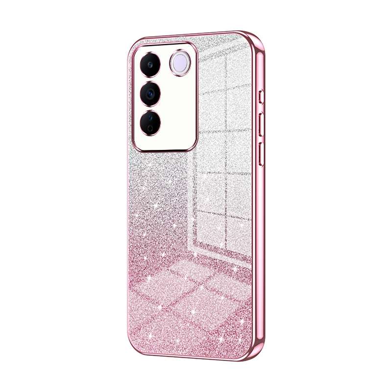 For vivo S16e / V27e Gradient Glitter Powder Electroplated Phone Case(Black)