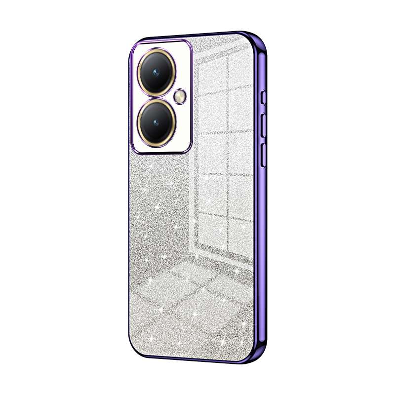 For vivo Y35M+ / Y35+ / Y27 4G Gradient Glitter Powder Electroplated Phone Case(Black)