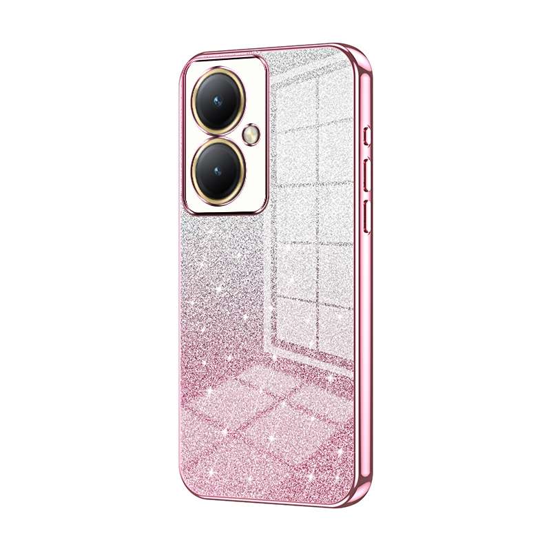 For vivo Y35M+ / Y35+ / Y27 4G Gradient Glitter Powder Electroplated Phone Case(Black)