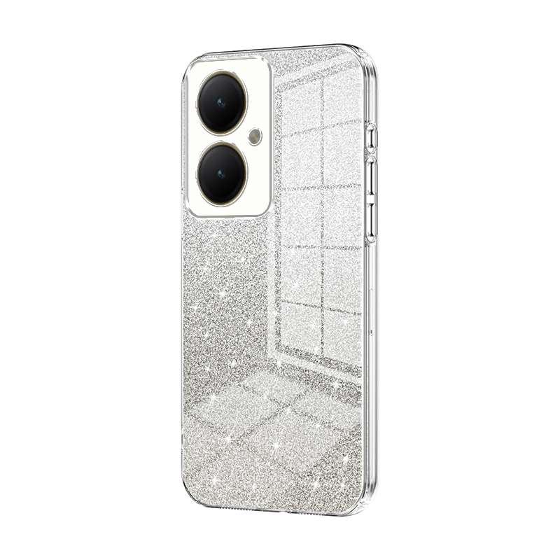 For vivo Y35M+ / Y35+ / Y27 4G Gradient Glitter Powder Electroplated Phone Case(Black)