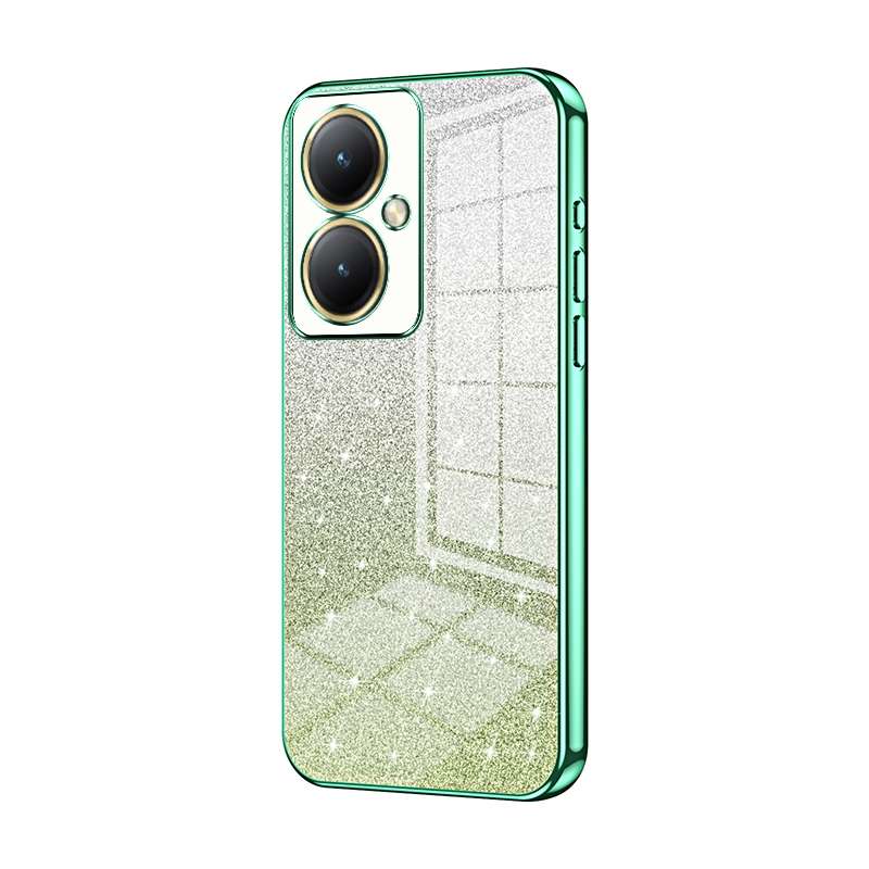 For vivo Y35M+ / Y35+ / Y27 4G Gradient Glitter Powder Electroplated Phone Case(Black)