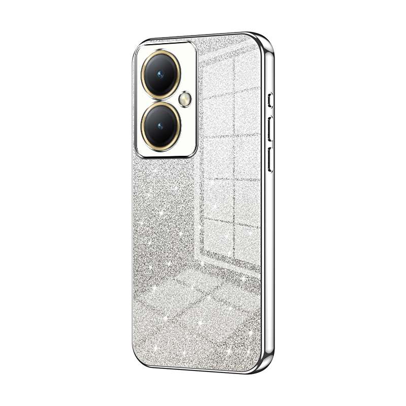 For vivo Y35M+ / Y35+ / Y27 4G Gradient Glitter Powder Electroplated Phone Case(Black)