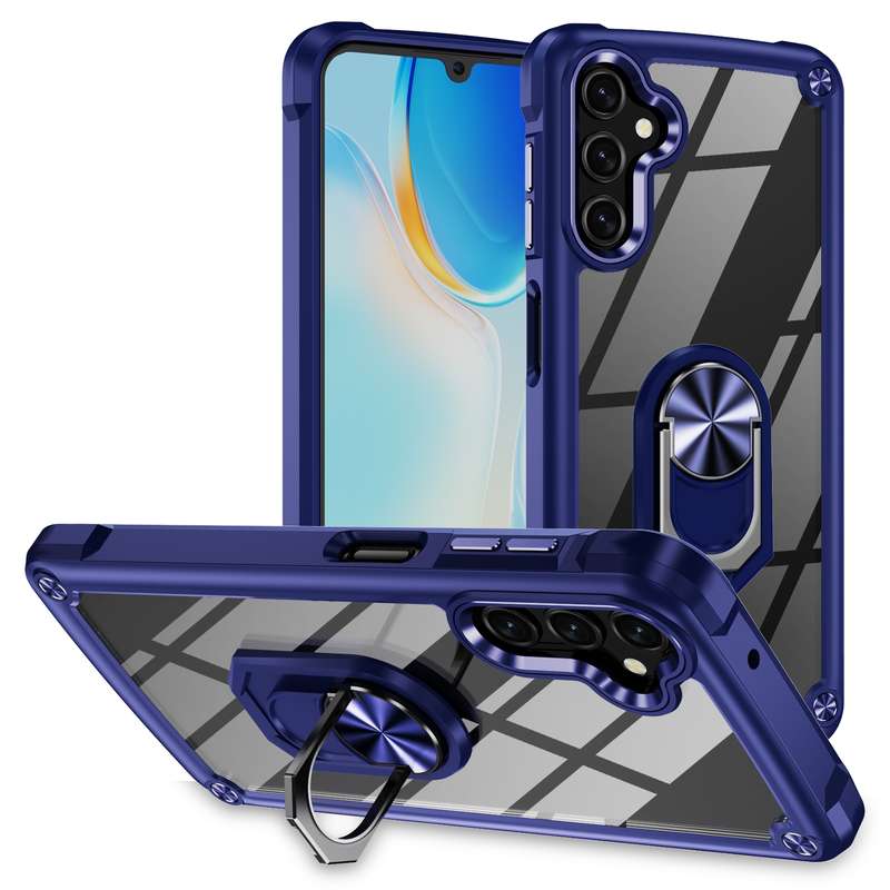 For Samsung Galaxy A35 5G TPU + PC Lens Protection Phone Case with Ring Holder(Blue)