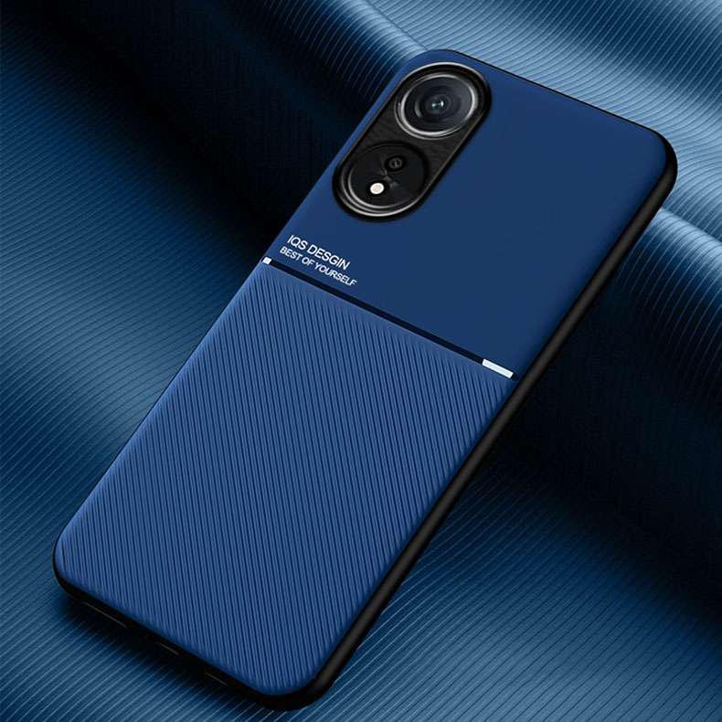 For OPPO A78 4G Classic Tilt Strip Grain Magnetic PC Hybrid TPU Phone Case(Green)