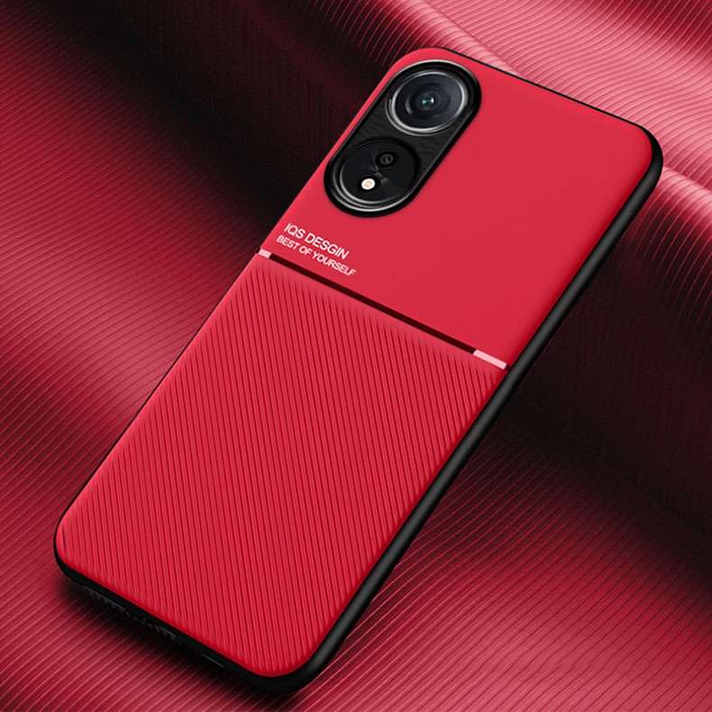 For OPPO A78 4G Classic Tilt Strip Grain Magnetic PC Hybrid TPU Phone Case(Green)