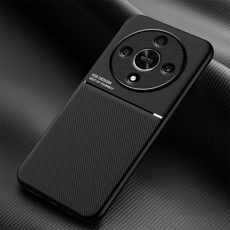 For Honor X9b Classic Tilt Strip Grain Magnetic PC Hybrid TPU Phone Case(Blue)