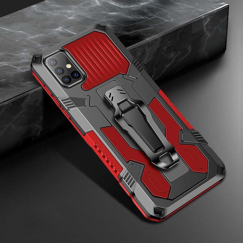 For Samsung Galaxy A51 Machine Armor Warrior Shockproof PC + TPU Protective Case(Black)