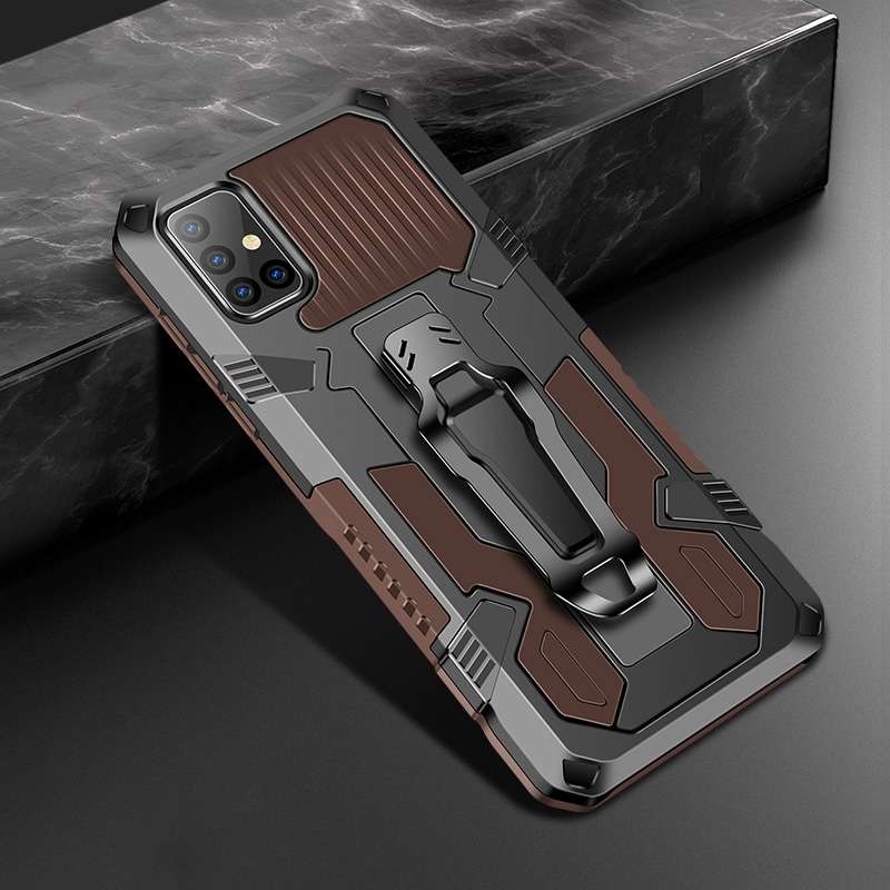 For Samsung Galaxy A51 Machine Armor Warrior Shockproof PC + TPU Protective Case(Black)