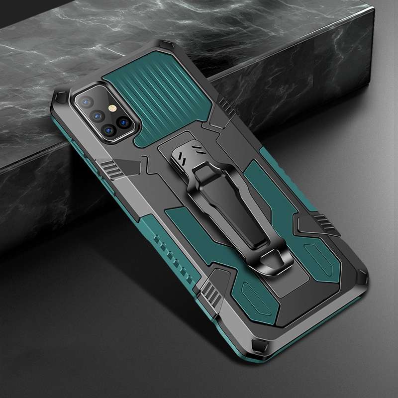 For Samsung Galaxy A51 Machine Armor Warrior Shockproof PC + TPU Protective Case(Black)
