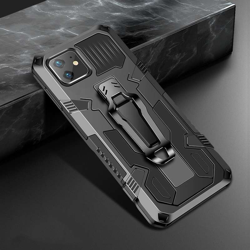 For iPhone 11 Machine Armor Warrior Shockproof PC + TPU Protective Case(Coffee)