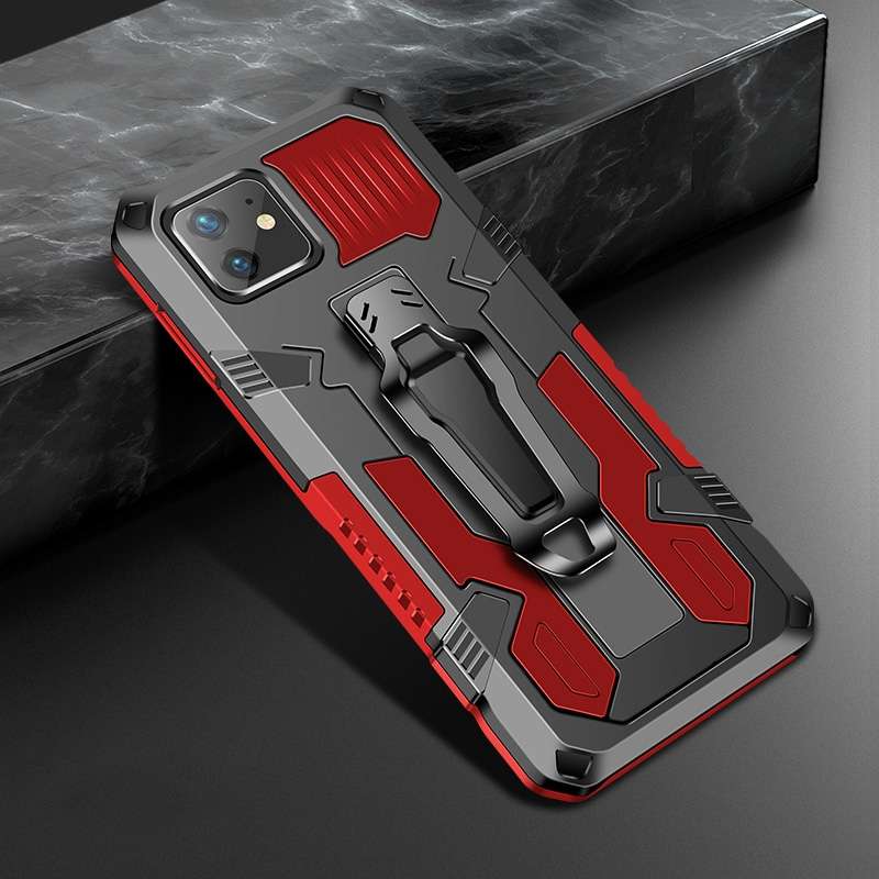 For iPhone 11 Machine Armor Warrior Shockproof PC + TPU Protective Case(Coffee)
